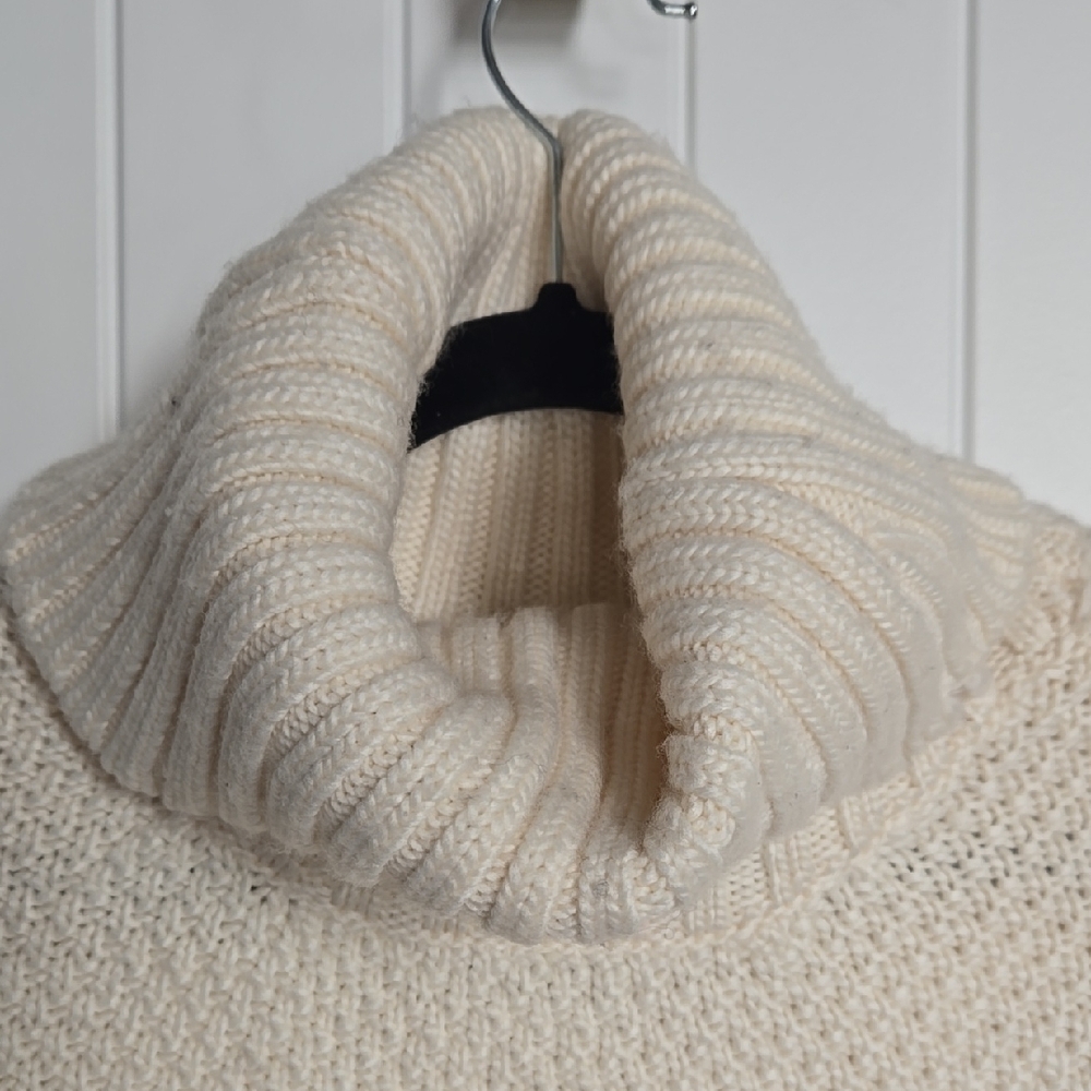 G-Star Cream Sleeveless Turtleneck Sweater Quiet Luxury Knit Layering NWT Large - Picture 5 of 7